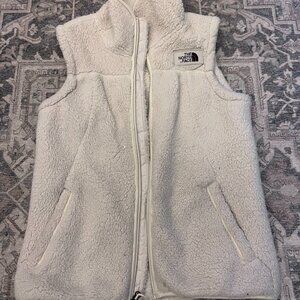 Cream The North Face women's fleece vest, size Small